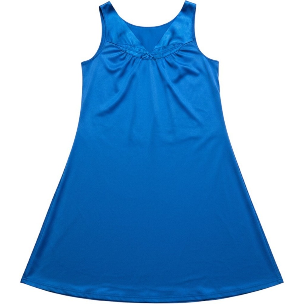 Vassarette Vintage Blue Nightgown Sleeveless Embroidered V-Neck Size M USA Made